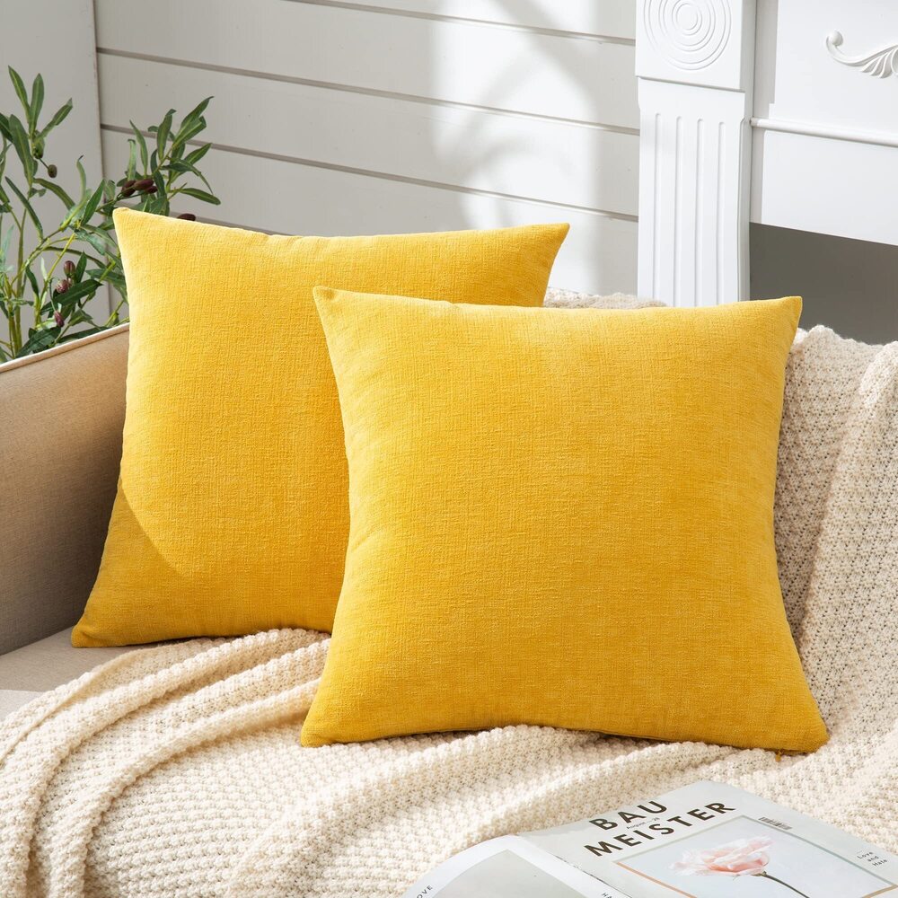 7148 Decorative Square Throw Pillow Covers 18"x18" Inch Set of 2, Super